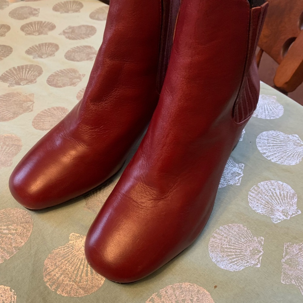 NWOT Bruno Premi W Size 9 Red Leather Ankle Boots